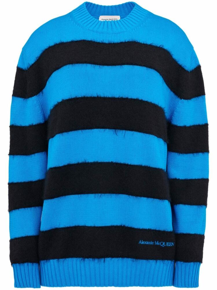 Alexander McQueen striped cotton jumper - Blue Cover