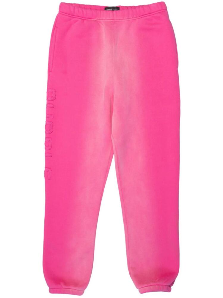 Purple Brand logo-appliqué bleached track pants - Pink Cover