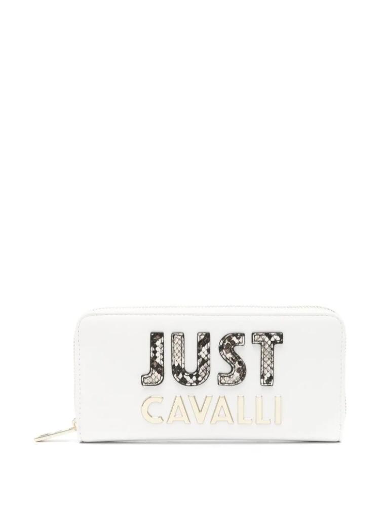 Just Cavalli logo-lettering zip-up wallet - White Cover