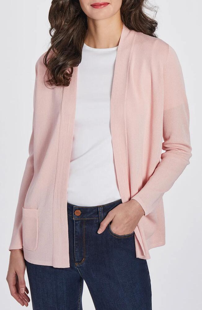 Jones New York Open Front Cardigan in Rose Cover