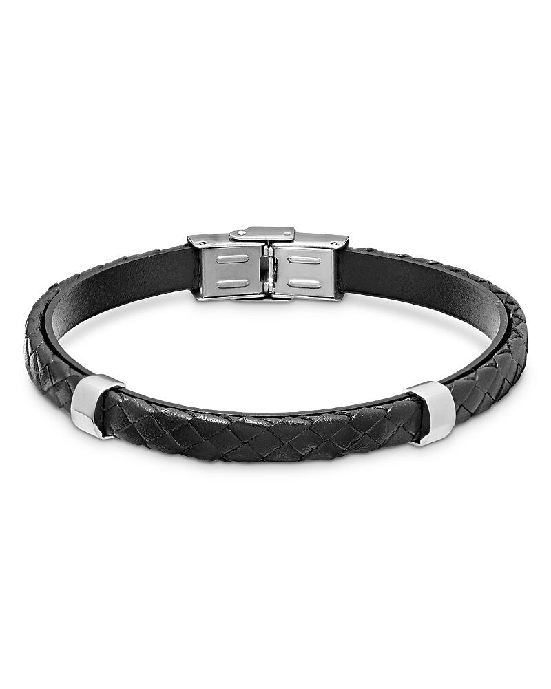 Link Up Jan Leslie Double Steel Woven Leather Bracelet Cover