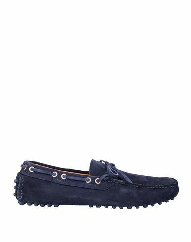 Carshoe Carshoe Loafers Chamois Leather Man Loafers Blue Leather Cover