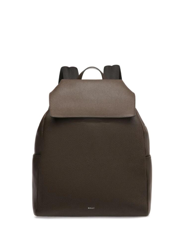 Bally logo-print leather backpack - Brown Cover