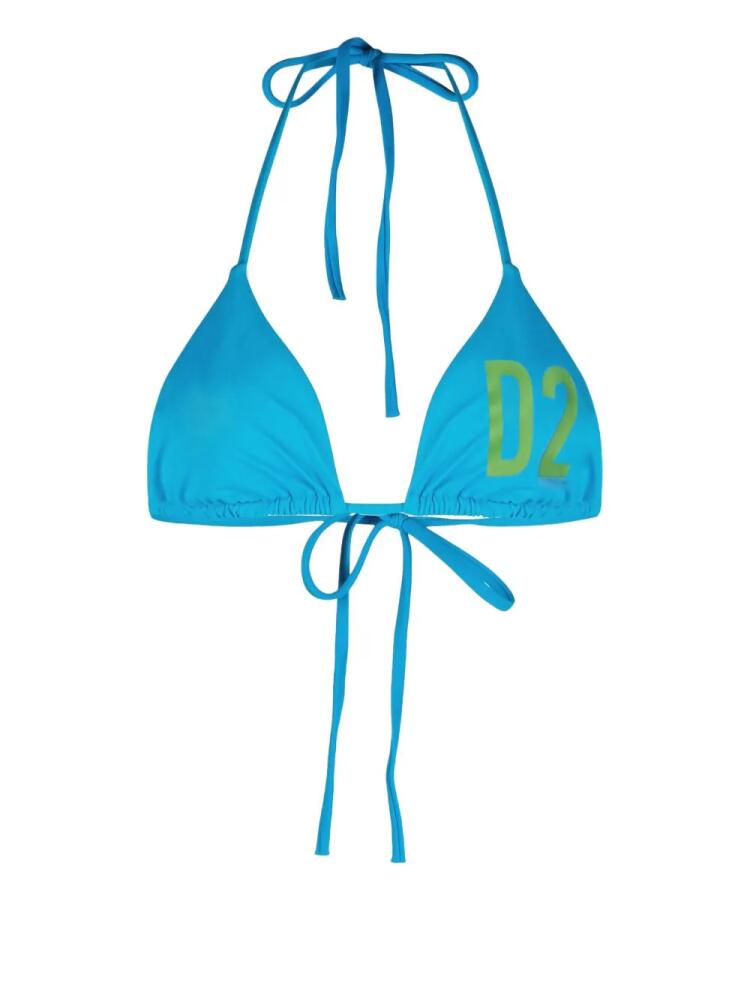 DSQUARED2 Technicolour triangle bikini top - Blue Cover