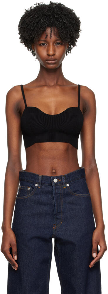 Dries Van Noten Black Cropped Tank Top Cover