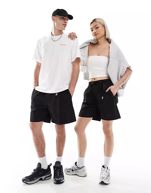 Dickies jackson tech nylon tape belt shorts in black - exclusive to ASOS Cover