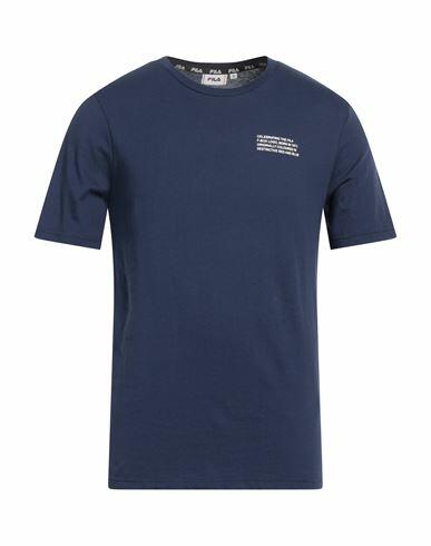 Fila Man T-shirt Navy blue Cotton Cover