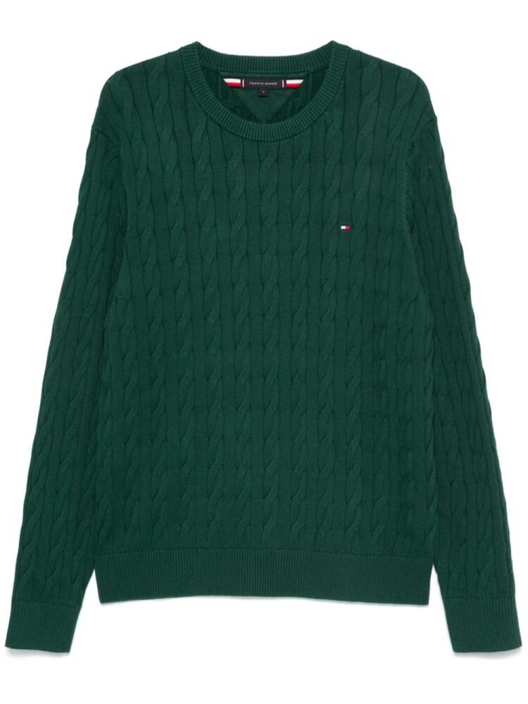 Tommy Hilfiger cable-knit crew-neck sweater - Green Cover