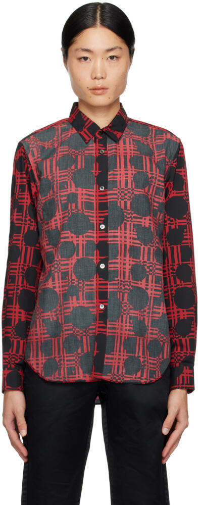 Black Comme des Garçons Black & Red Printed Shirt Cover