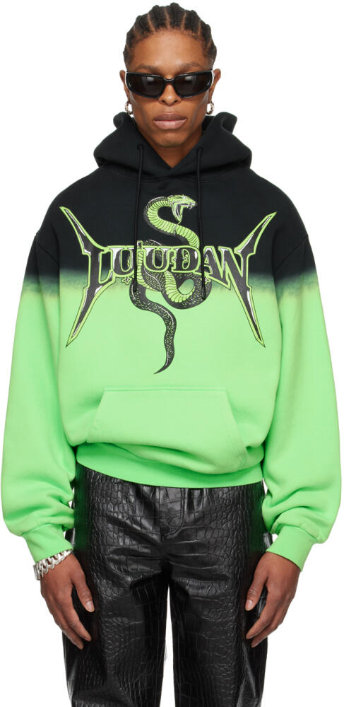 LU'U DAN Green & Black Metal Head Hoodie Cover