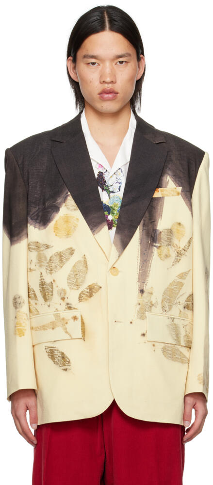 Feng Chen Wang Off-White Plant-Dyed Blazer Cover