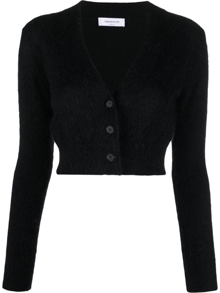 Fabiana Filippi cropped wool-blend cardigan - Black Cover