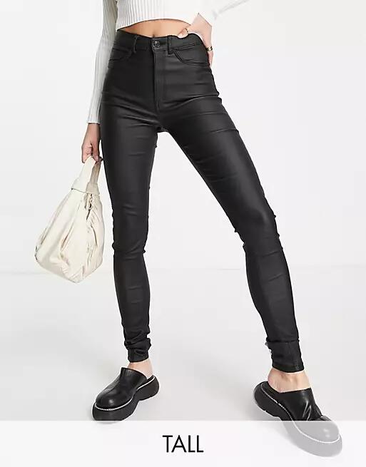 Noisy May Tall Callie coated skinny jeans in black Cover