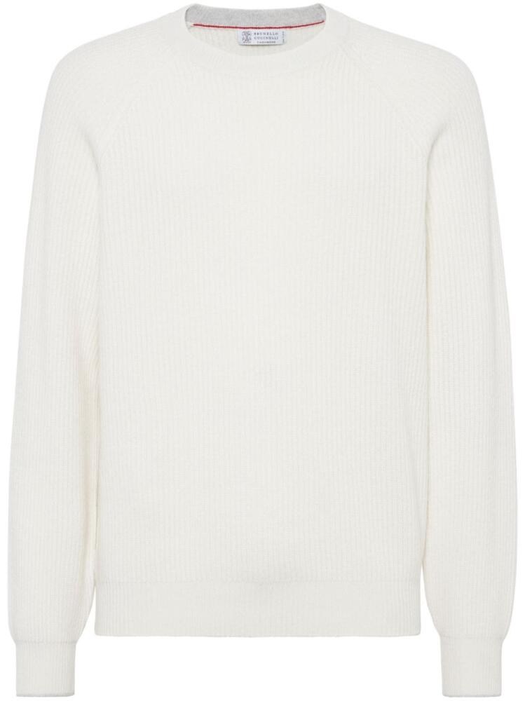 Brunello Cucinelli ribbed crew-neck jumper - White Cover