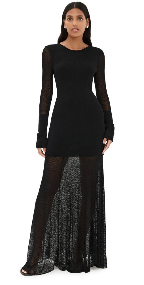 Proenza Schouler Anita Knit Dress in Sheer Mesh Black Cover