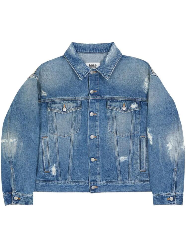 MM6 Maison Margiela distressed denim jacket - Blue Cover