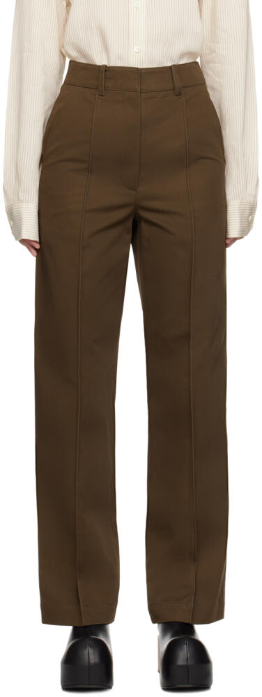 Recto Brown Pinched Seam Trousers Cover