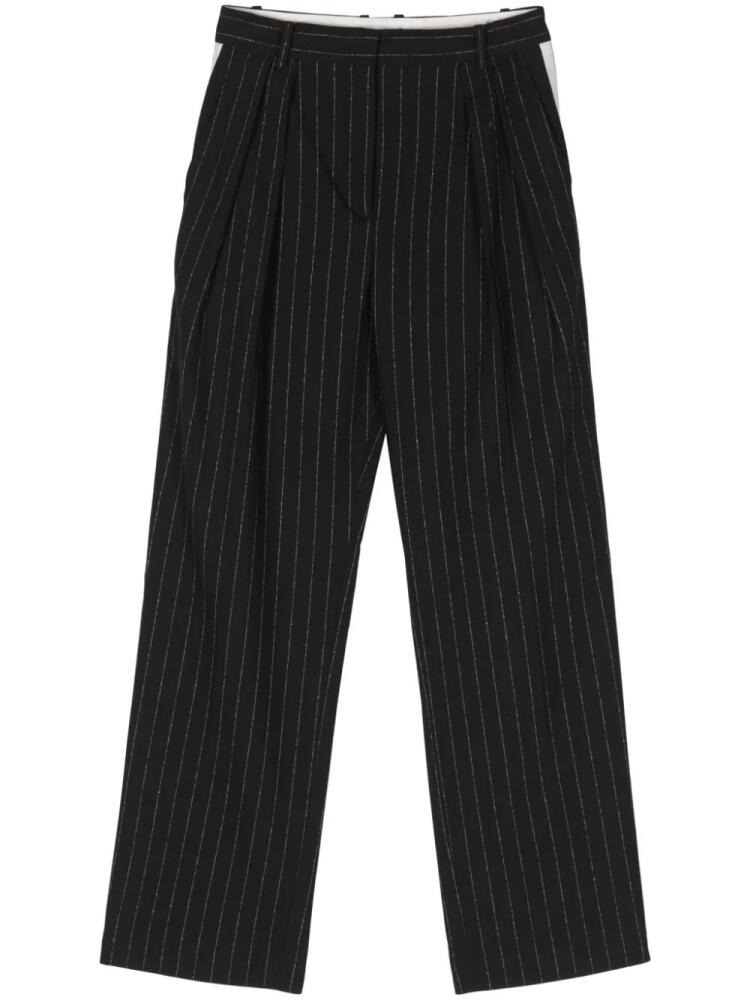 Tommy Hilfiger straight-leg pinstriped trousers - Black Cover