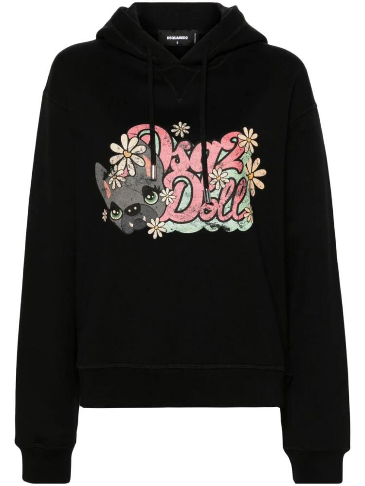 DSQUARED2 Hilde Doll Cool cotton hoodie - Black Cover