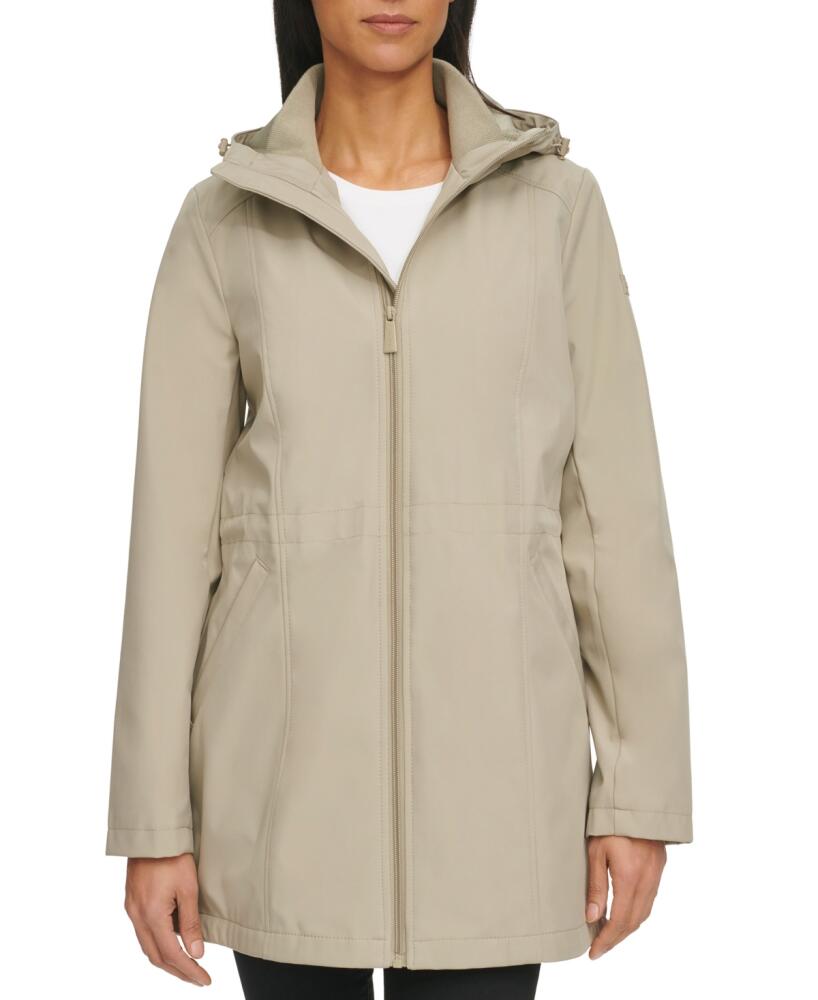 Calvin Klein Women's Water-Resistant Hooded Anorak - Fennel Cover