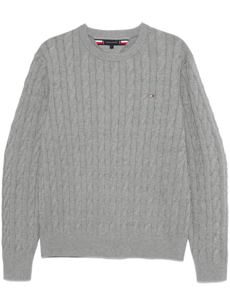 Tommy Hilfiger cable-knit crew-neck sweater - Grey Cover