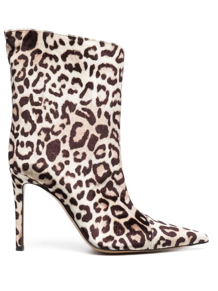 Alexandre Vauthier Alex velvet leopard-print boots - Brown Cover