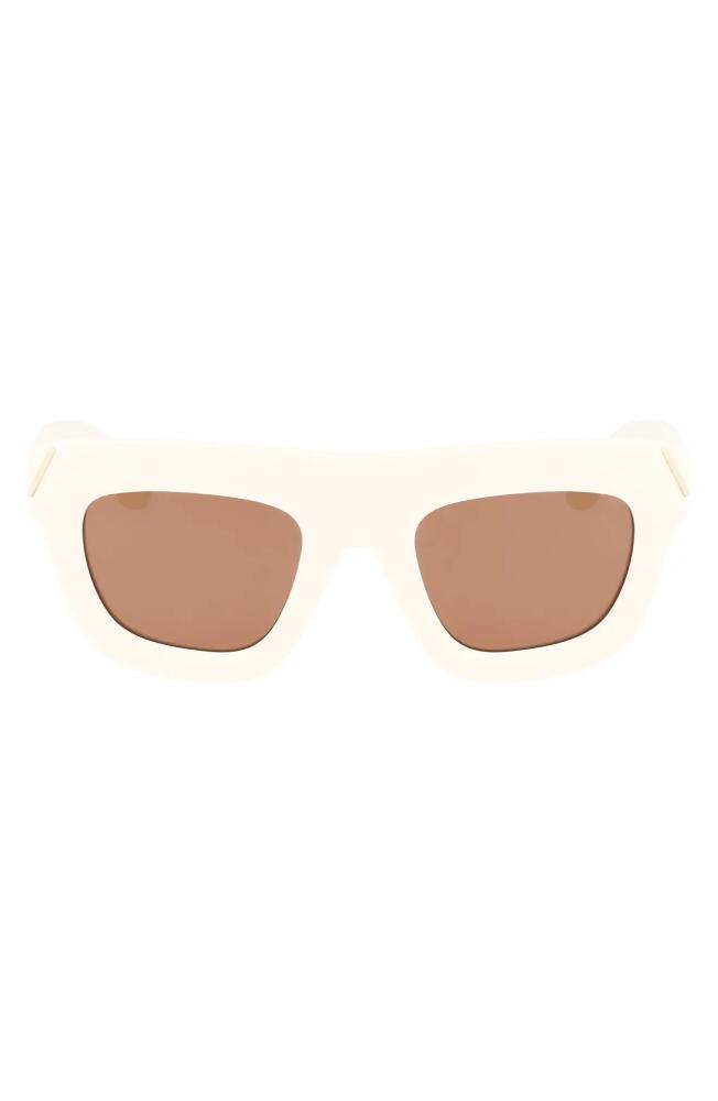 Victoria Beckham 51mm Sculptural Square Sunglasses in Ivory Cover