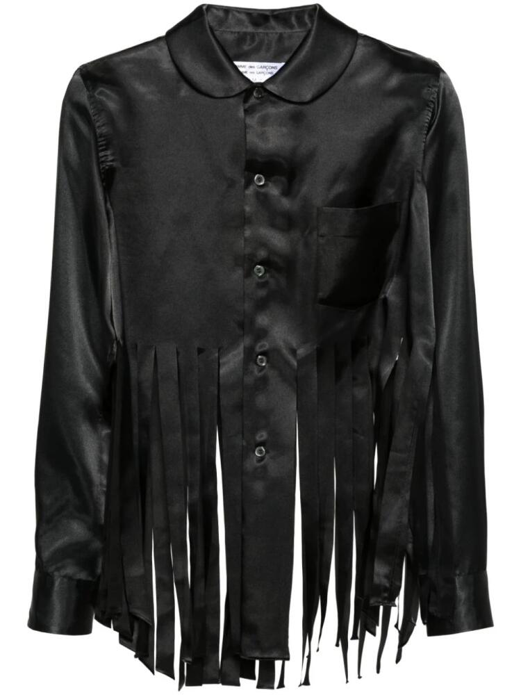 Comme Des Garçons Comme Des Garçons fringe-detail satin shirt - Black Cover