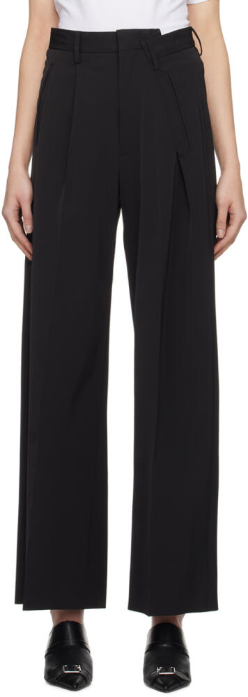 MM6 Maison Margiela Black Gathered Trousers Cover