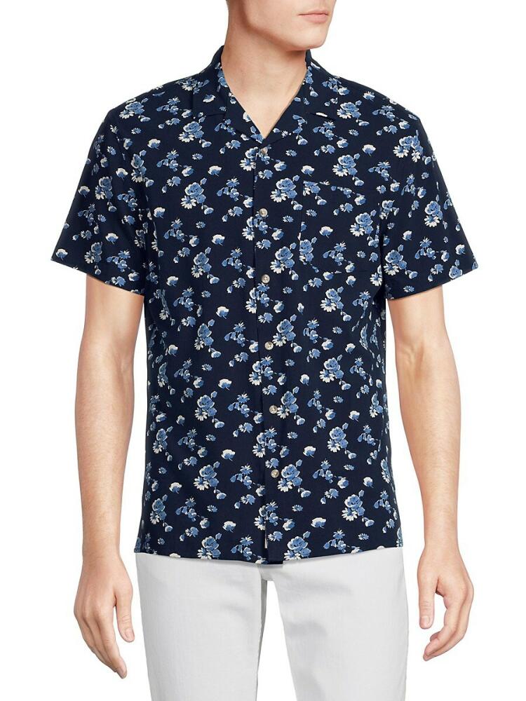 Fair Harbor Men's The Casablanca Floral Camp Shirt - Blue Beach Cover