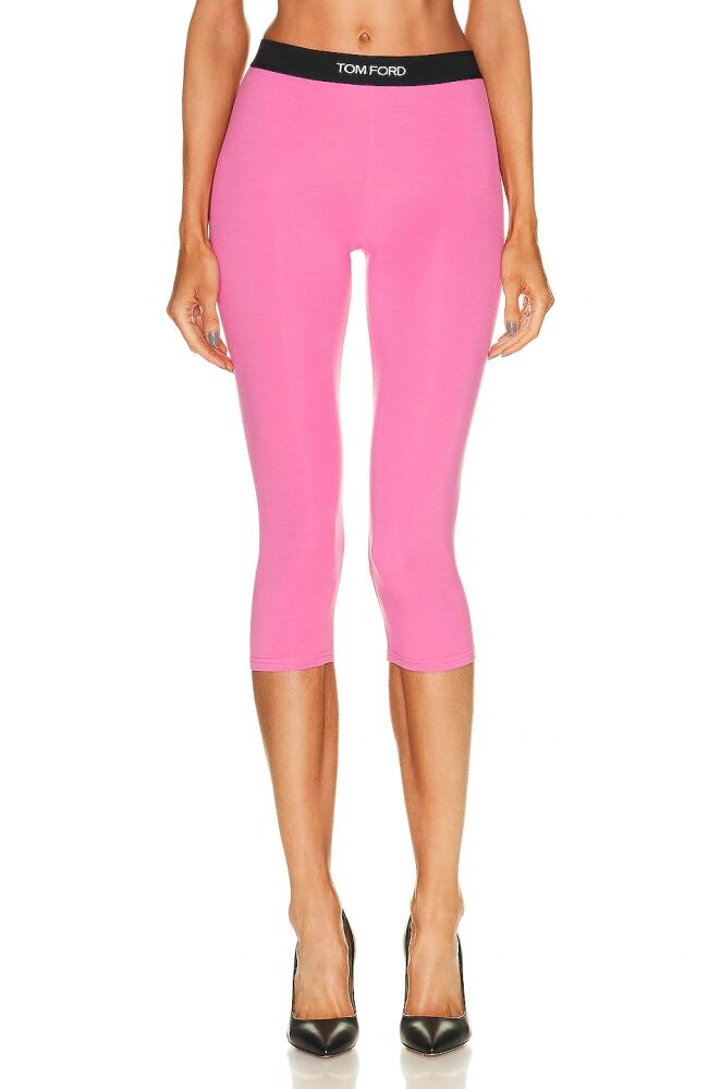 TOM FORD Signature Cropped Yoga Pant in Pink Cover