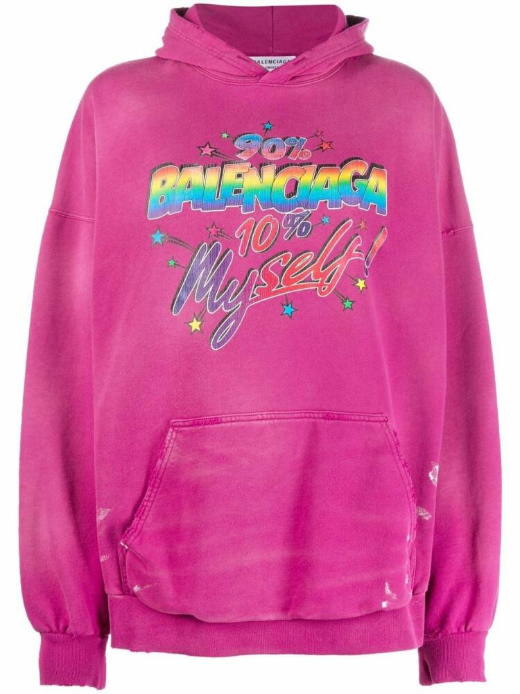 Balenciaga 90/10 logo-print hoodie - Pink Cover