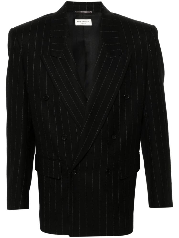 Saint Laurent double-breasted wool blazer - Black Cover