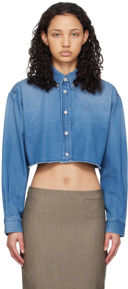 Givenchy Blue Cropped Denim Shirt Cover