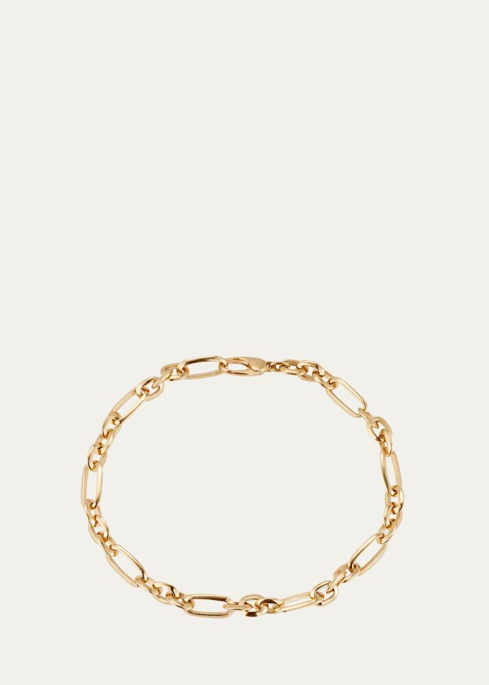 Lizzie Mandler Fine Jewelry 18K Yellow Gold Figaro Chain Link Bracelet Cover