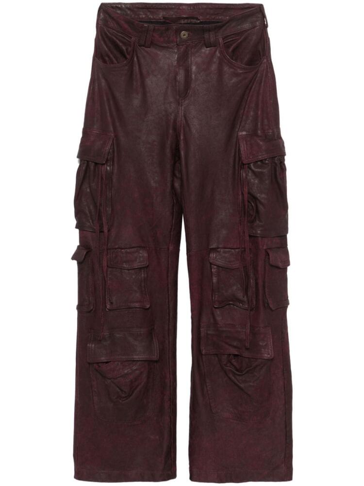 Salvatore Santoro leather cargo pants - Red Cover