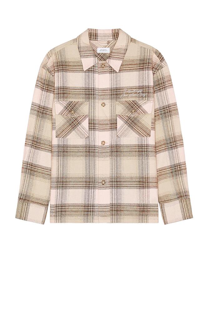 SATURDAYS NYC Driessen Flannel Overshirt in Pink Cover