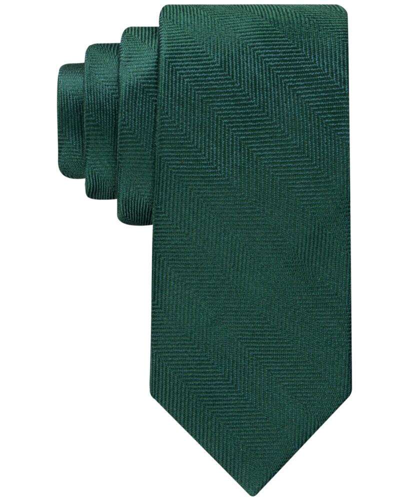 Tommy Hilfiger Men's Herringbone Solid Tie - Hunter Green Cover