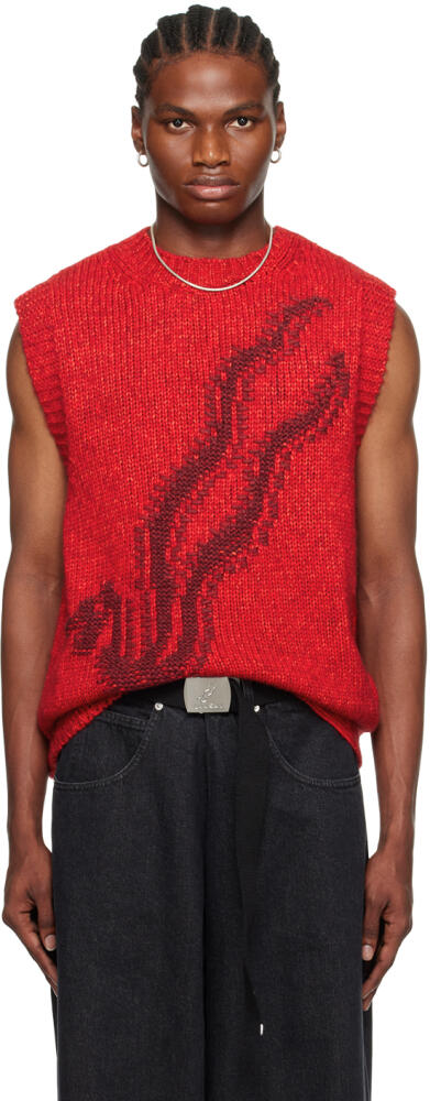 LU'U DAN Red Intarsia Vest Cover