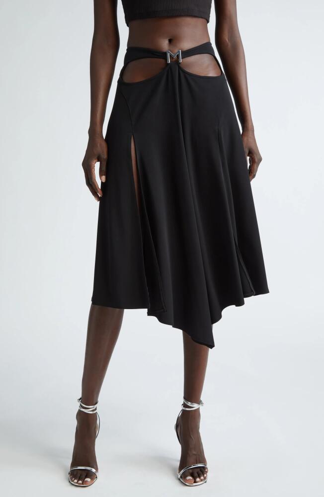 MUGLER M Cutout Midi Skirt in Black Cover