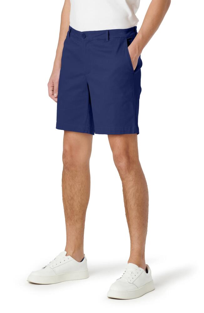 Bugatchi Theo Flat Front Stretch Chino Shorts in Navy Cover