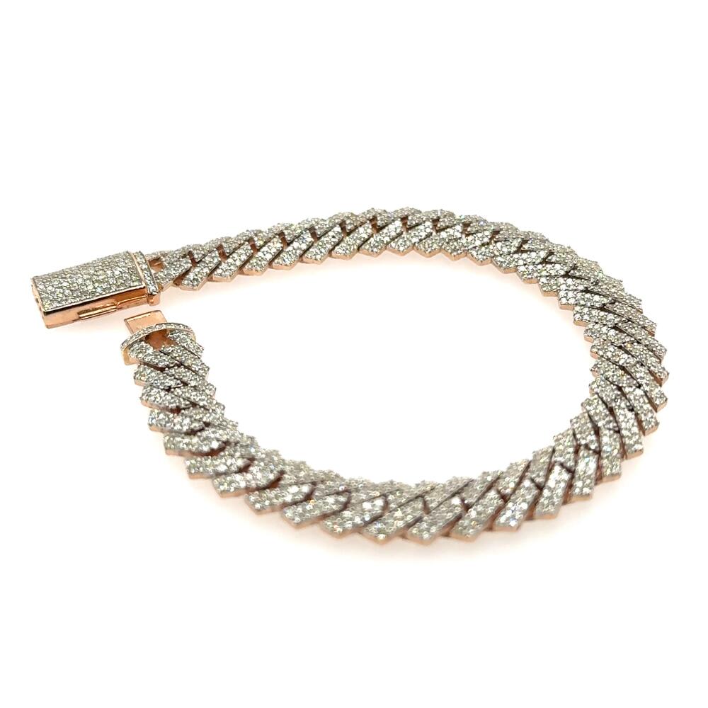 LuvMyJewelry Diamond Link Cuban Bracelet in 10K Gold - 5.6 to 6ct. in 14K Rose Gold Cover