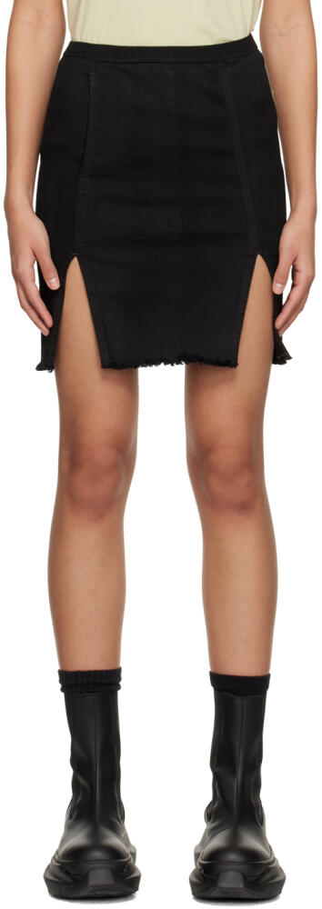 Rick Owens DRKSHDW Black Lido Denim Miniskirt Cover