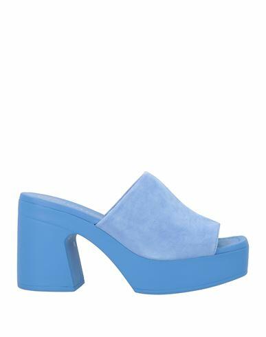 Unisa Woman Sandals Pastel blue Leather Cover