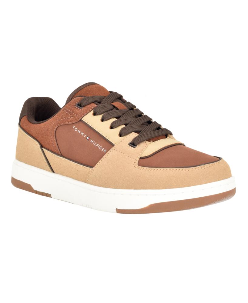 Tommy Hilfiger Men's Tenito Lace Up Low Top Sneakers - Khaki, Cognac Multi Cover