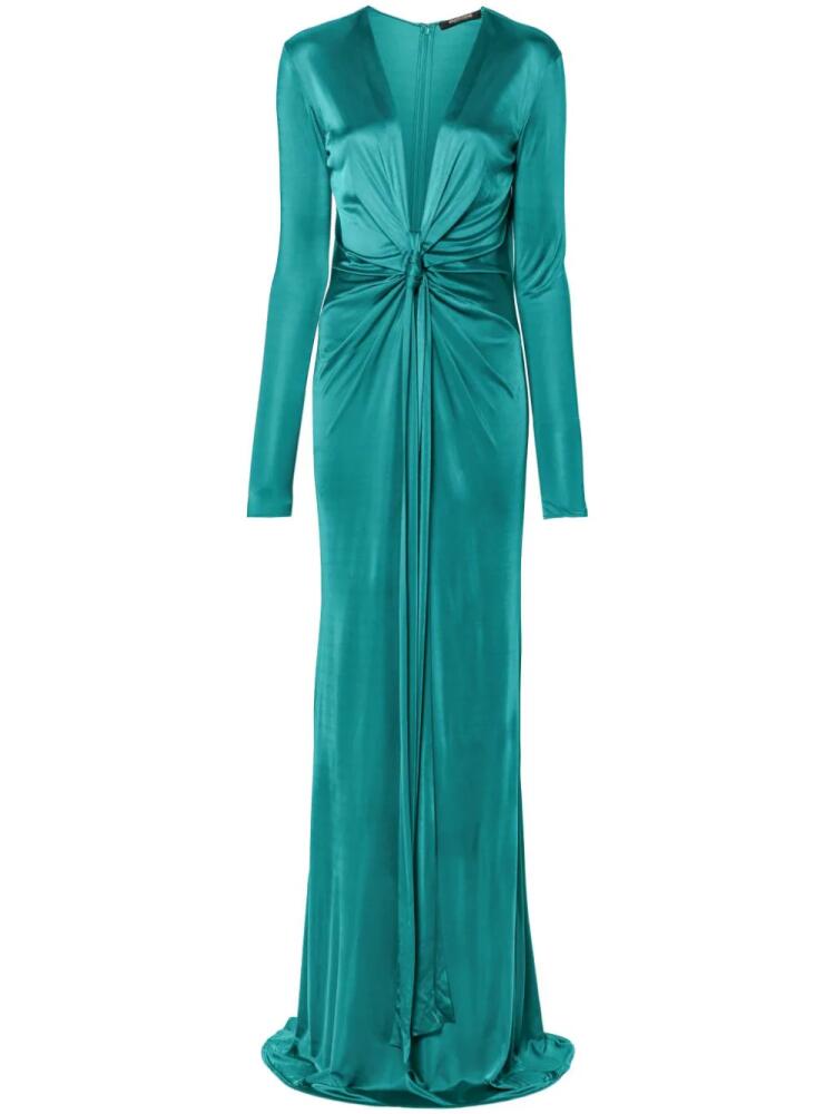 Roberto Cavalli plunging concealedV-neck gown - Green Cover