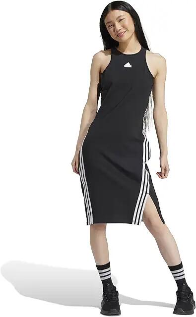 adidas Future Icon 3-Stripes Dress (Black/White) Women's Clothing Cover