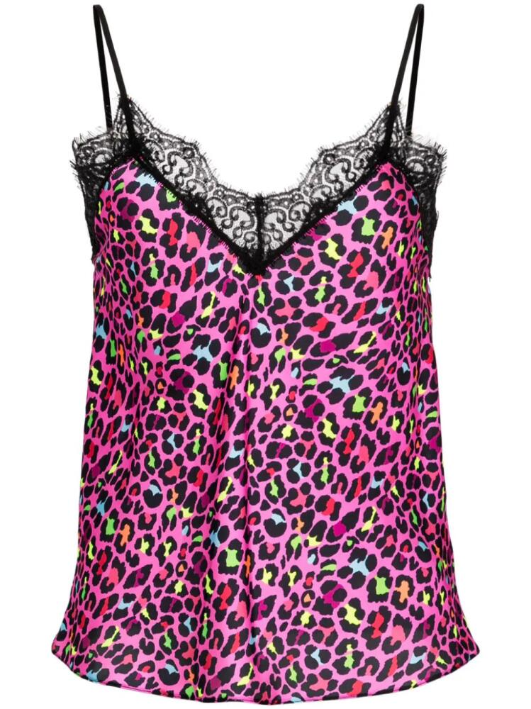 NISSA leopard-print satin top - Pink Cover