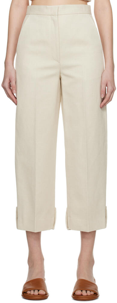 Recto Off-White Roll Up Trousers Cover