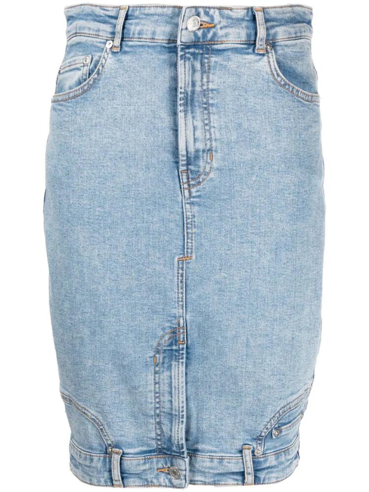 MOSCHINO JEANS fitted washed-denim skirt - Blue Cover